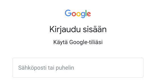 Kirjaudu Google-tilillä