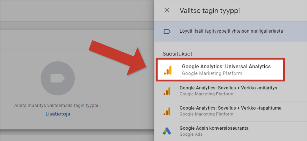 Luo Google Analytics-tagi