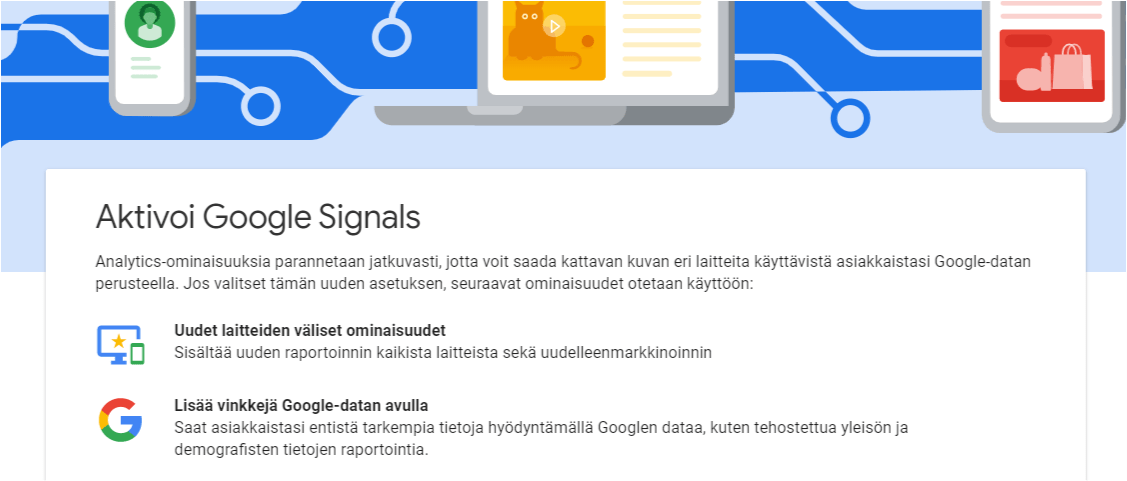 Aktivoi Google Signals