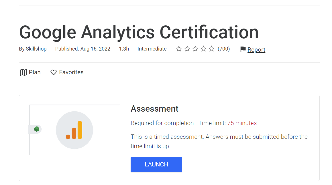 Google Analytics Certification Skillshopissa